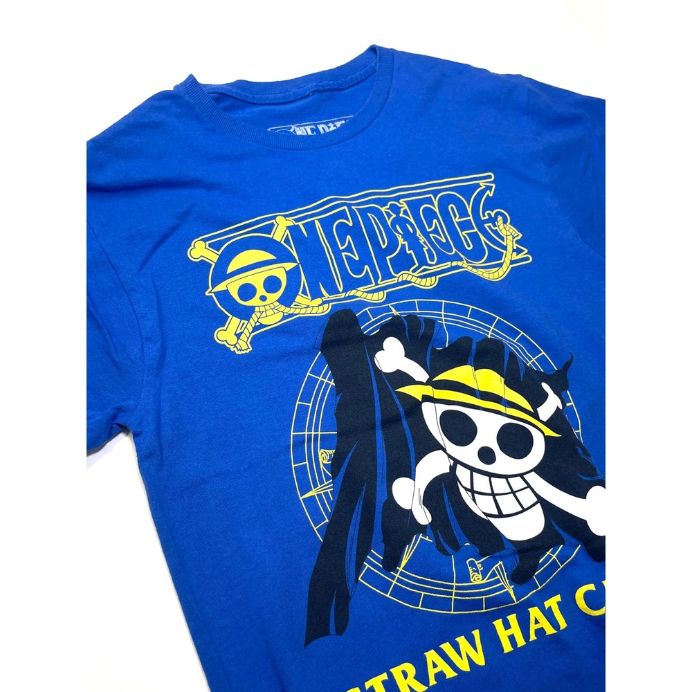 One Piece Straw Hat Crew Graphic T-Shirt Blue Ripple Junction Small Anime Tee